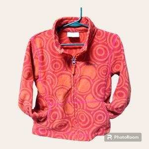 Columbia Fleece Zip up Jacket Size 4T Pink and Peach